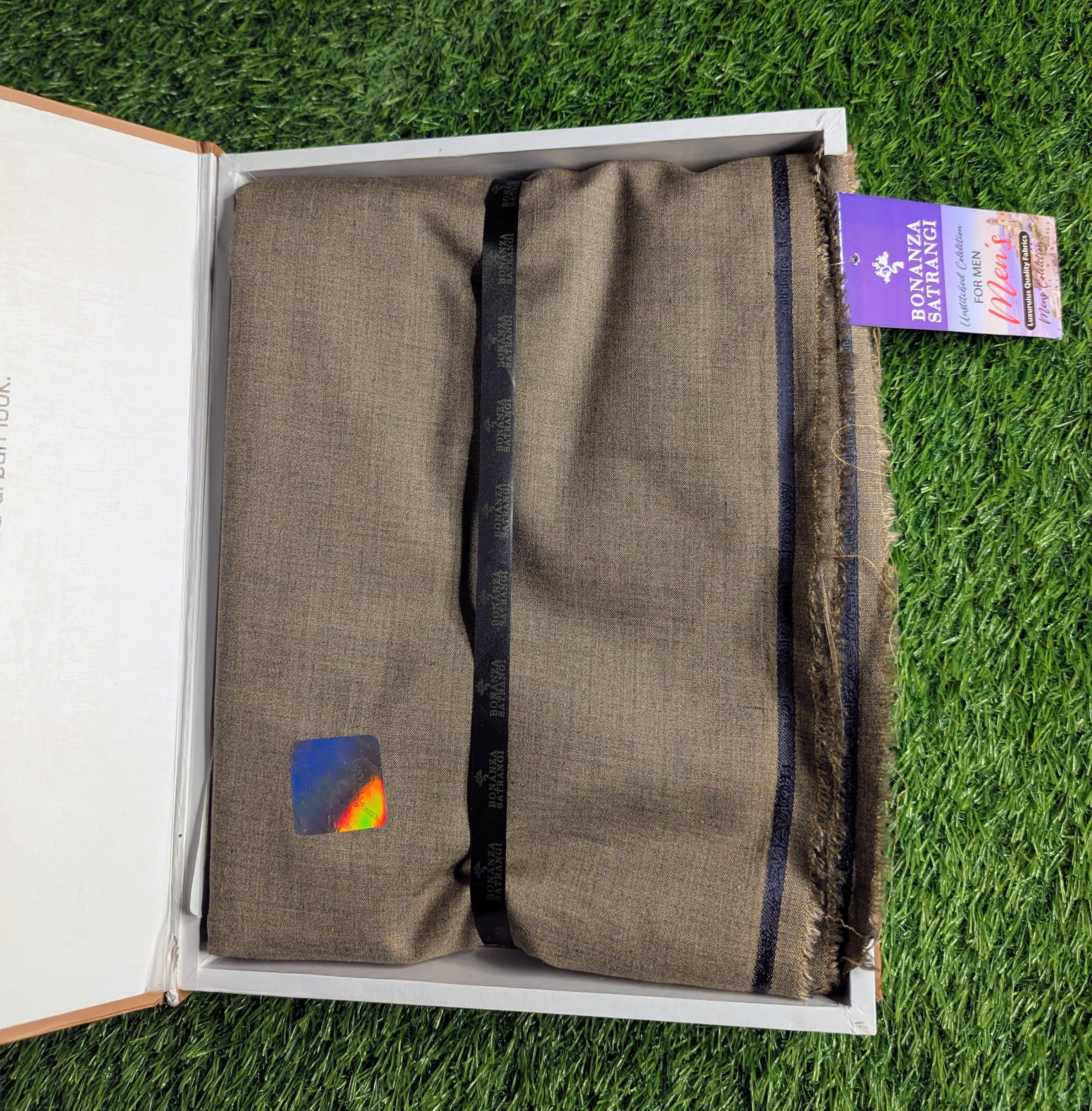 BONANZA SATRANGI Luxury Wash & Wear Men's Unstitched Fabric: Premium Quality, Wrinkle-Resistant for Shalwar Kameez. Effortless style guaranteed.