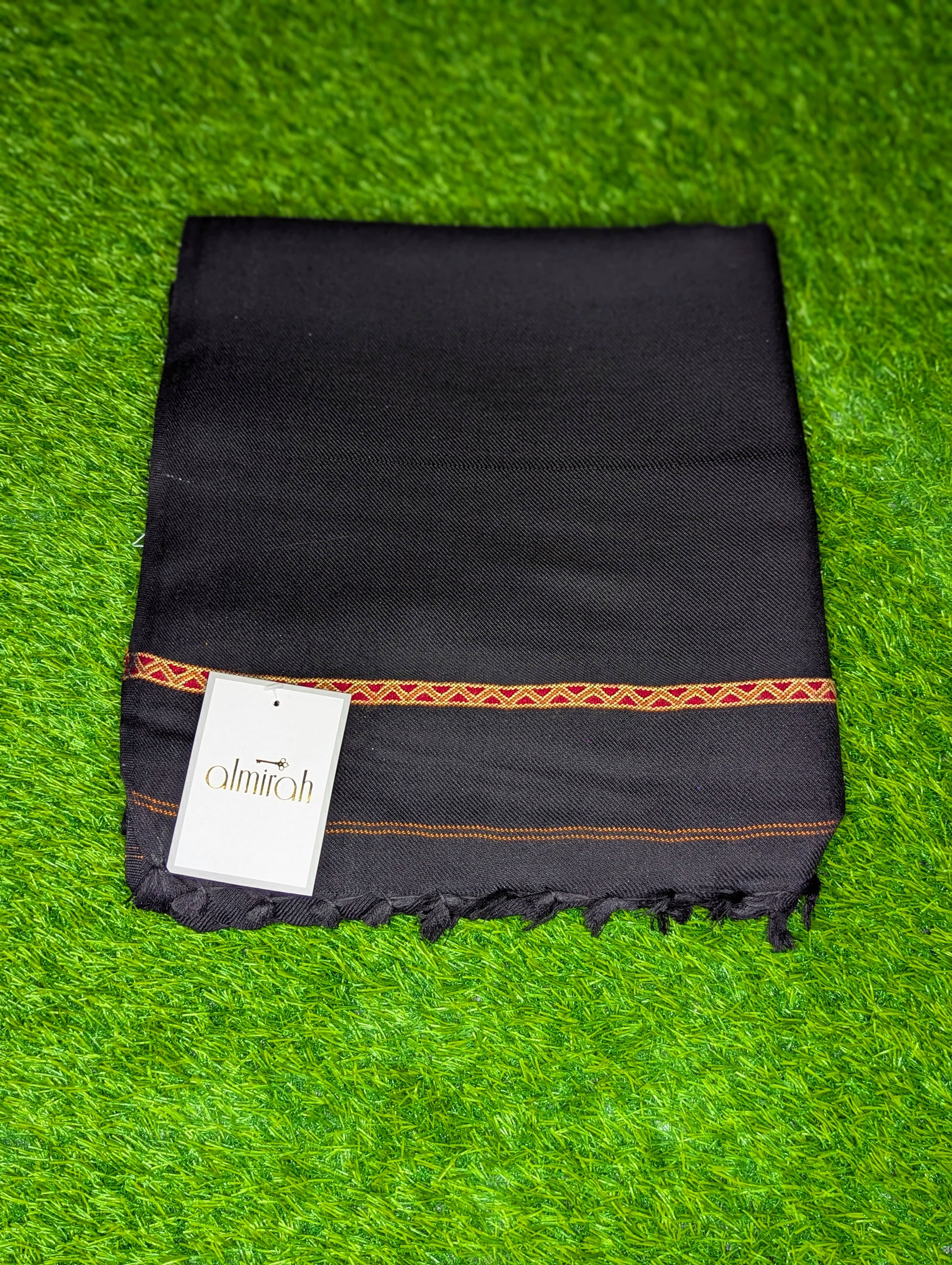 Black scarf with a brand tag on a green grass background
Almirah Shawl
Black Wool
Shawl Men's Wool , Shaw Winter Shawl
shawl for Shalwar Kameez
Black Shawl with Border
Black Shawl Red BorderAlmirah Black Shawl Price
Almirah Men Winter Collection Shawl
Black Shawl with Golden Border Design
Almirah Blended Shawl for Men