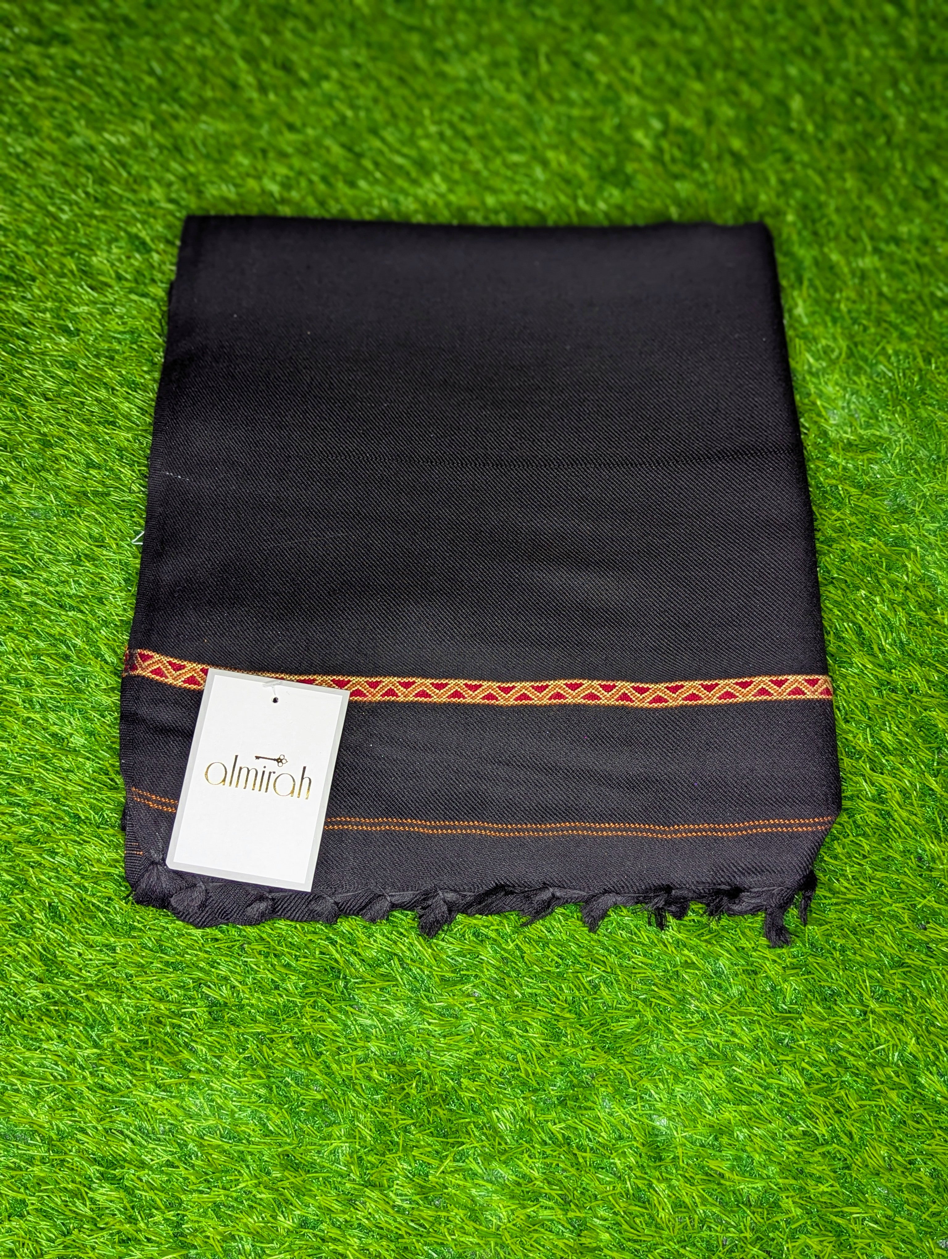 Black scarf with a brand tag on a green grass background
Almirah Shawl
Black Wool
Shawl Men's Wool , Shaw Winter Shawl
shawl for Shalwar Kameez
Black Shawl with Border
Black Shawl Red BorderAlmirah Black Shawl Price
Almirah Men Winter Collection Shawl
Black Shawl with Golden Border Design
Almirah Blended Shawl for Men